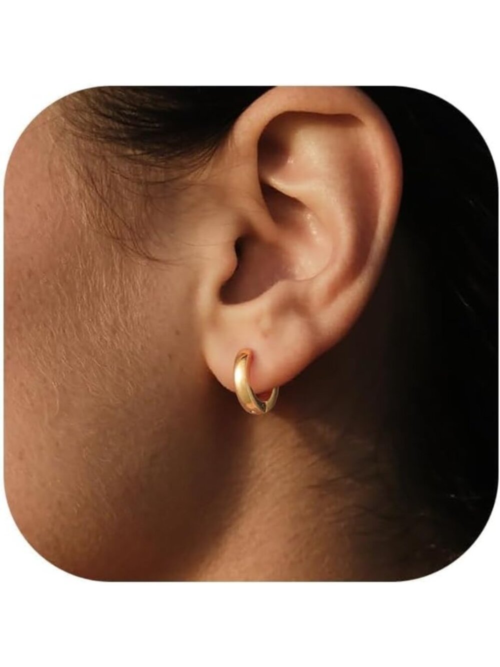 Lightweight Small Hoop Earrings 7-16mm Stainless Steel Huggie Style for Women